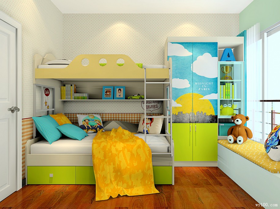 儿童房装修效果图 7㎡强大的空间储物性