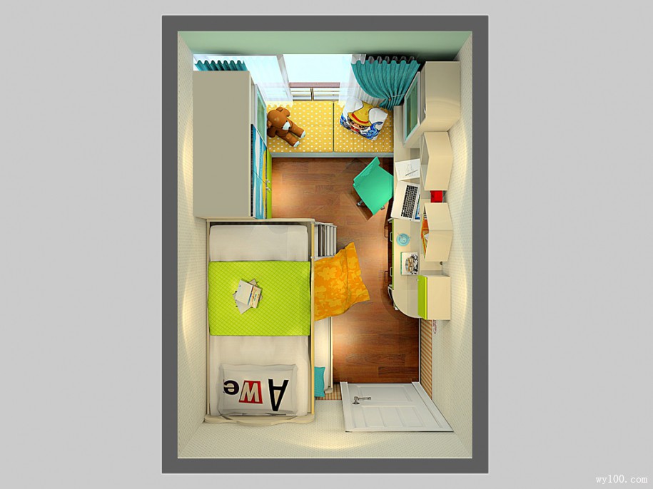 儿童房装修效果图 7㎡强大的空间储物性